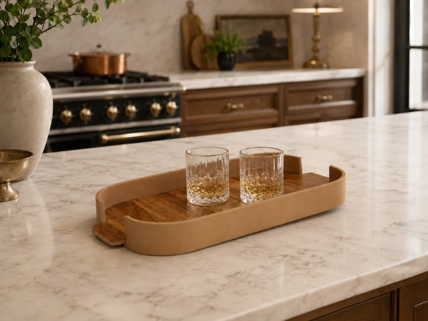 Cappuccino platter in a kitchen setting